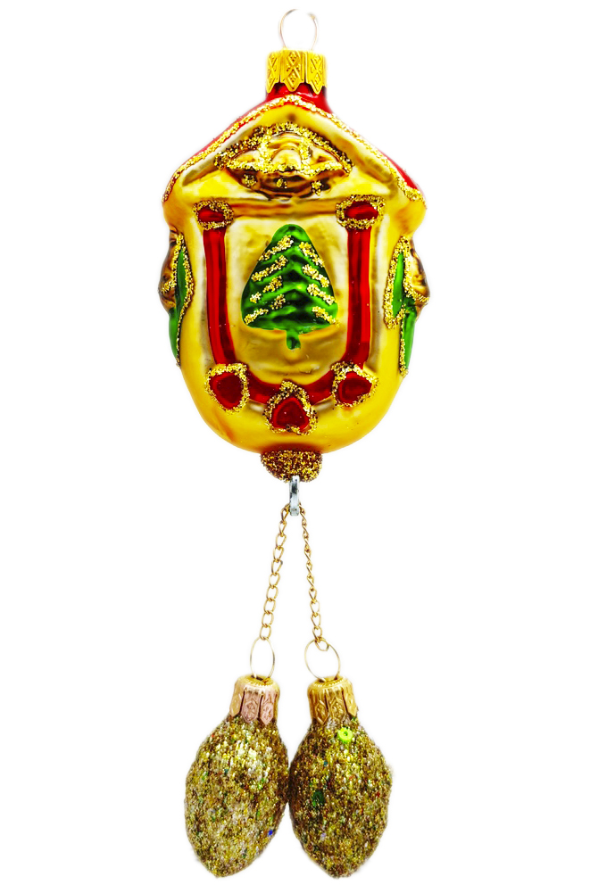 Елочное украшение Часы с шишками ФУ-202